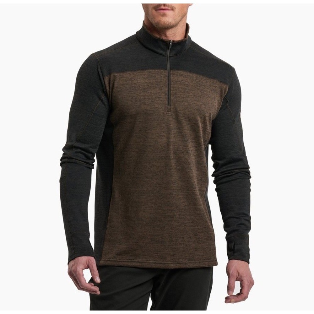 KUHL Ryzer 1/4 Zip Pullover Men XXL Deset Night Brown Gray Sweater Hike Golf NEW
